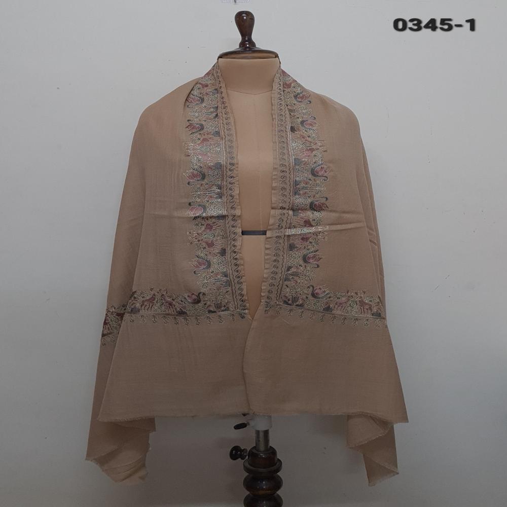 Pure wool 4 side embroidered animal motif stoles.