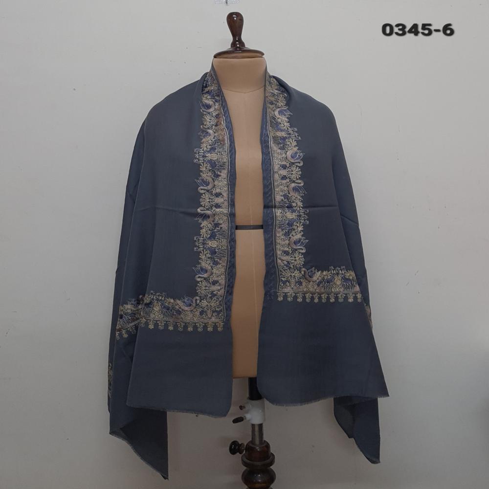 Pure wool 4 side embroidered animal motif stoles.