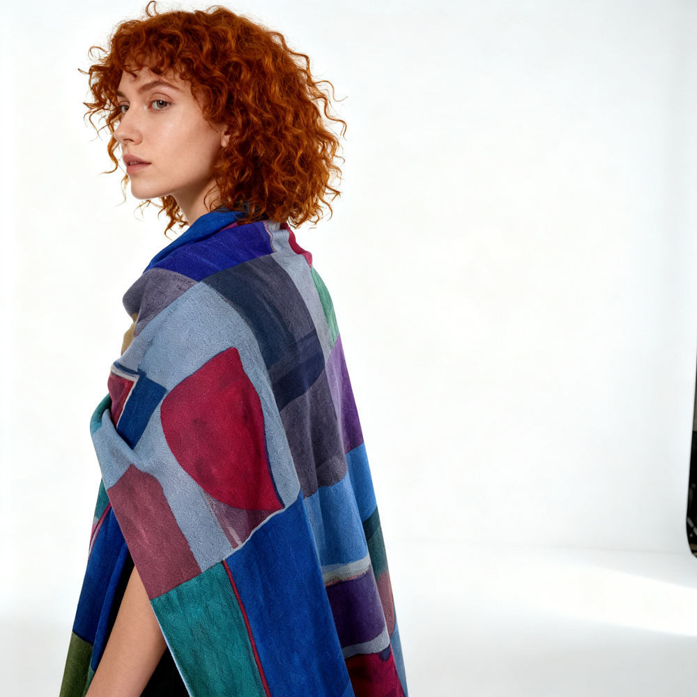 Pure wool modern digital printed stoles