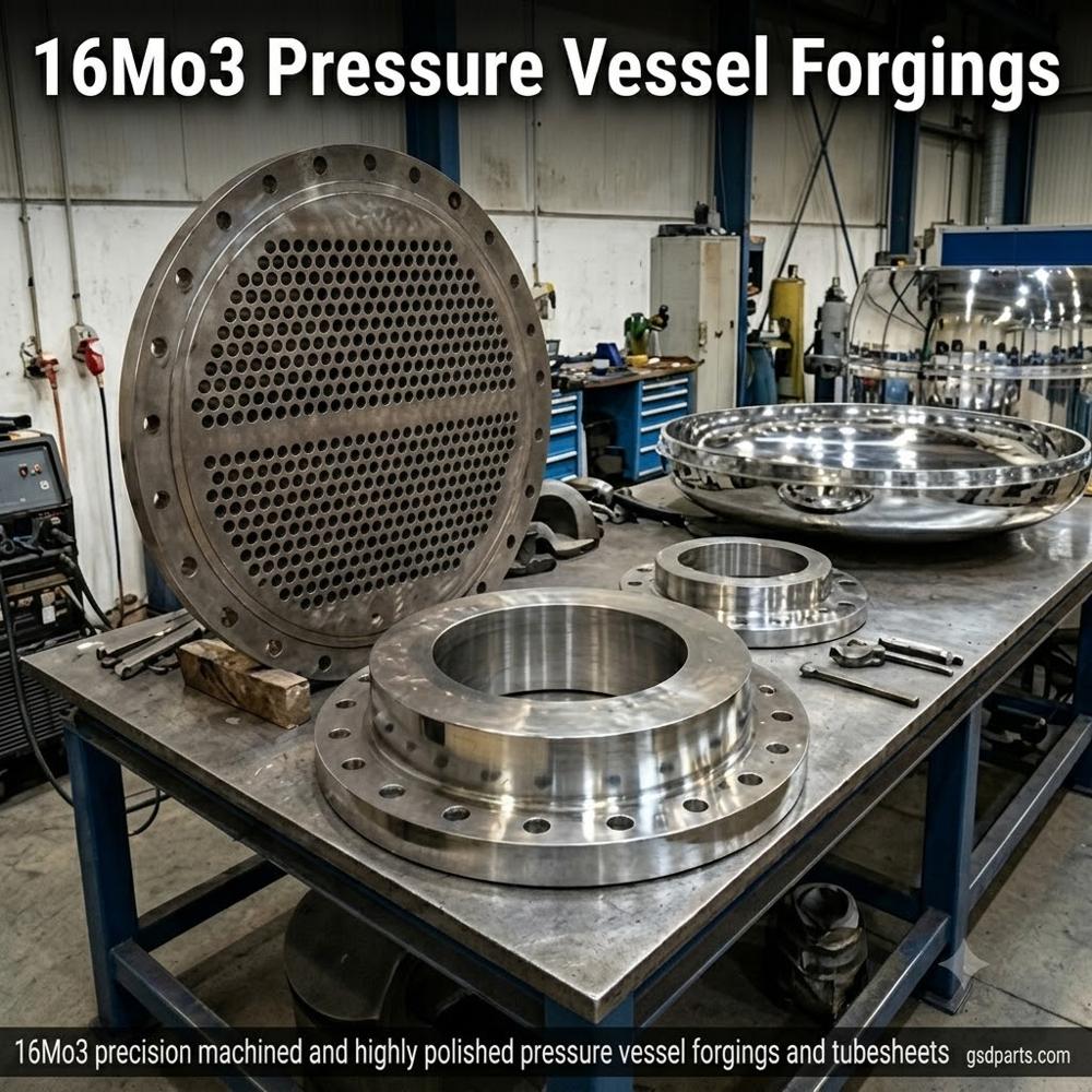 1.5415 16Mo3 1 5Mo3 Forgings for Boilers, Pressure Vessels Oil & Gas Tube Sheets, Shells, Headers Valve Bodies  Rolled Ring