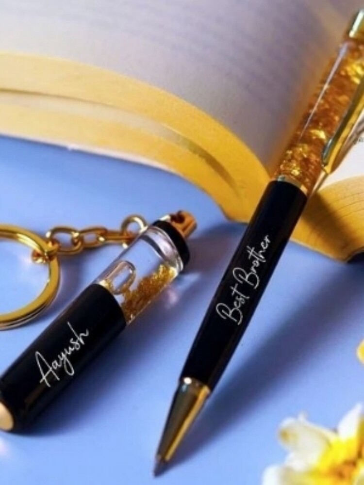 Pen Keychain Combo - Color: Black Golden