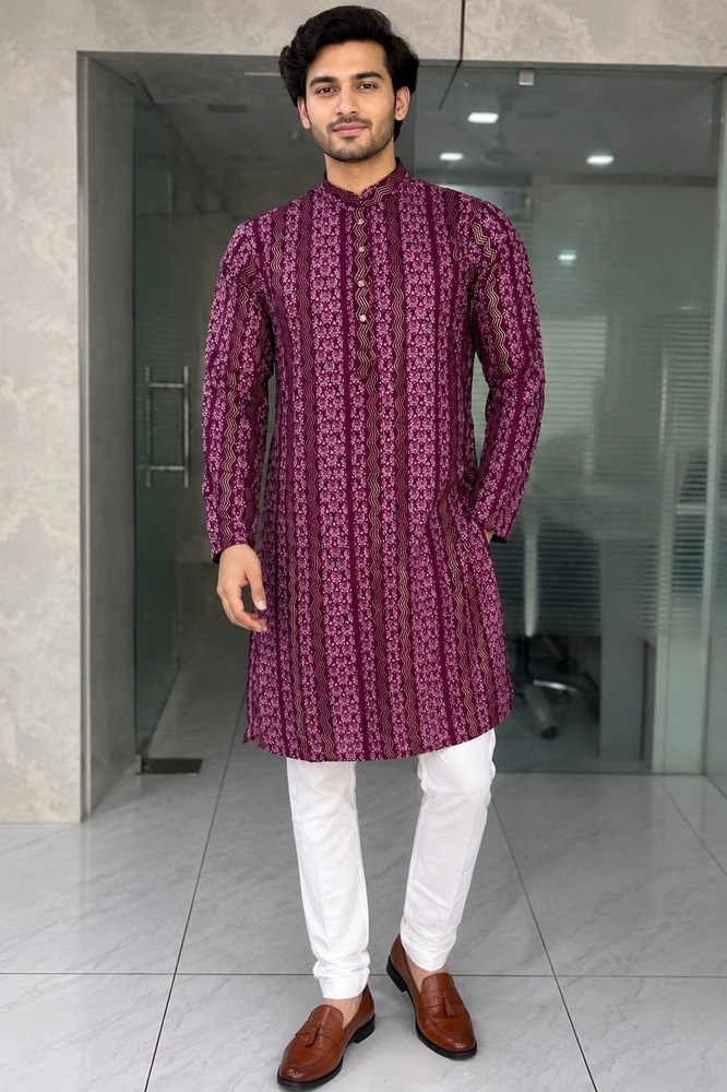 Mens Navratri Special Printed Kurta