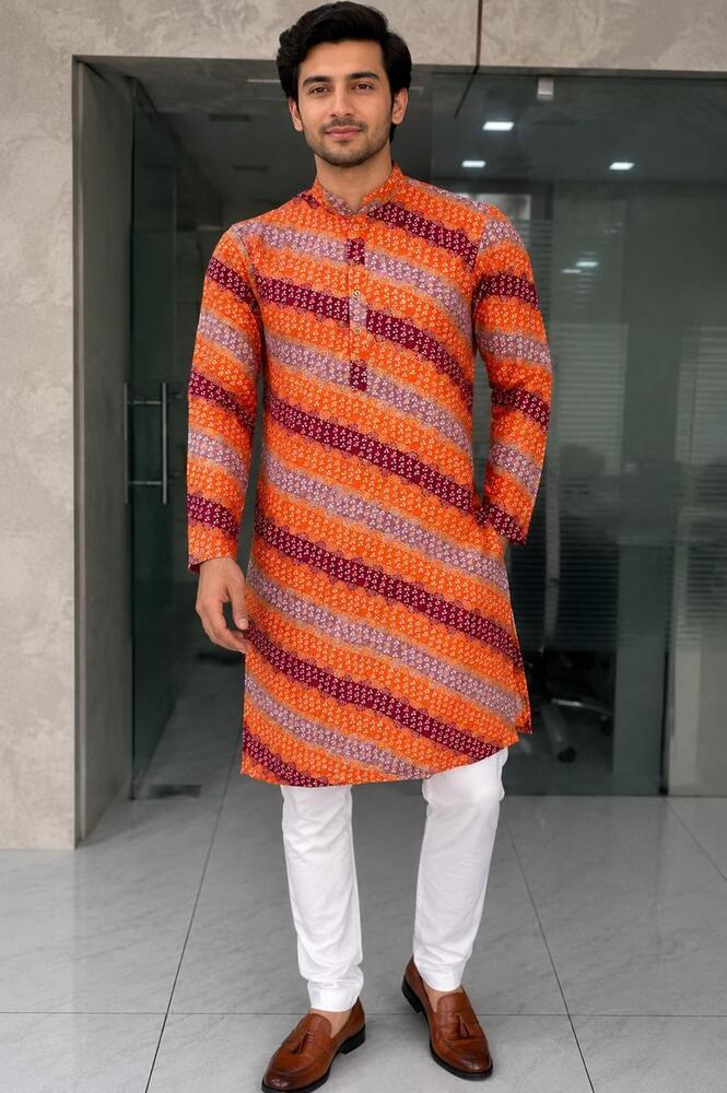 Mens Festive Wear Printed Kurta