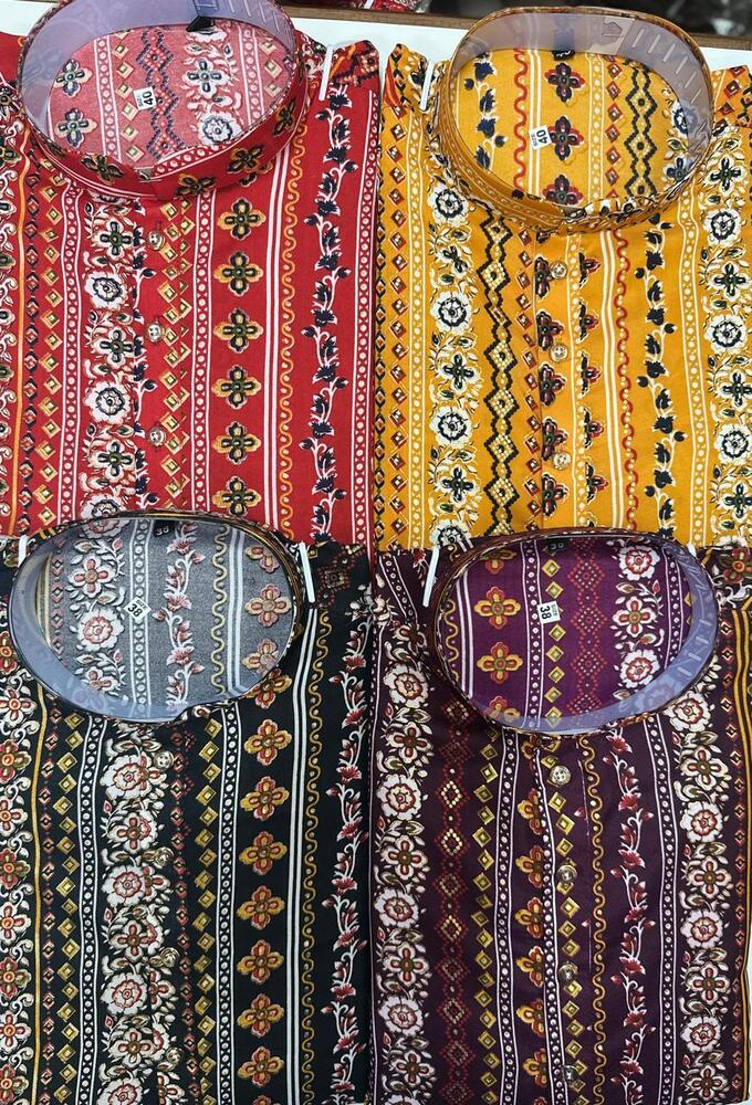 Mens Traditional Cotton Printed Kurta
