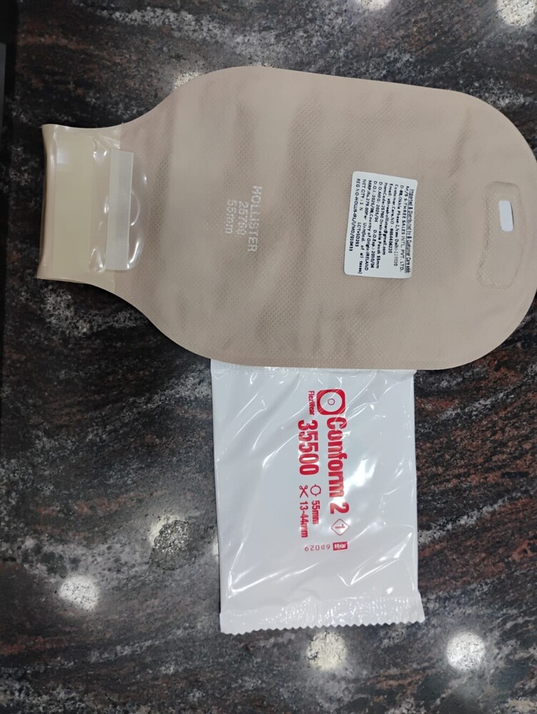 Hollister colostomy bag and plate