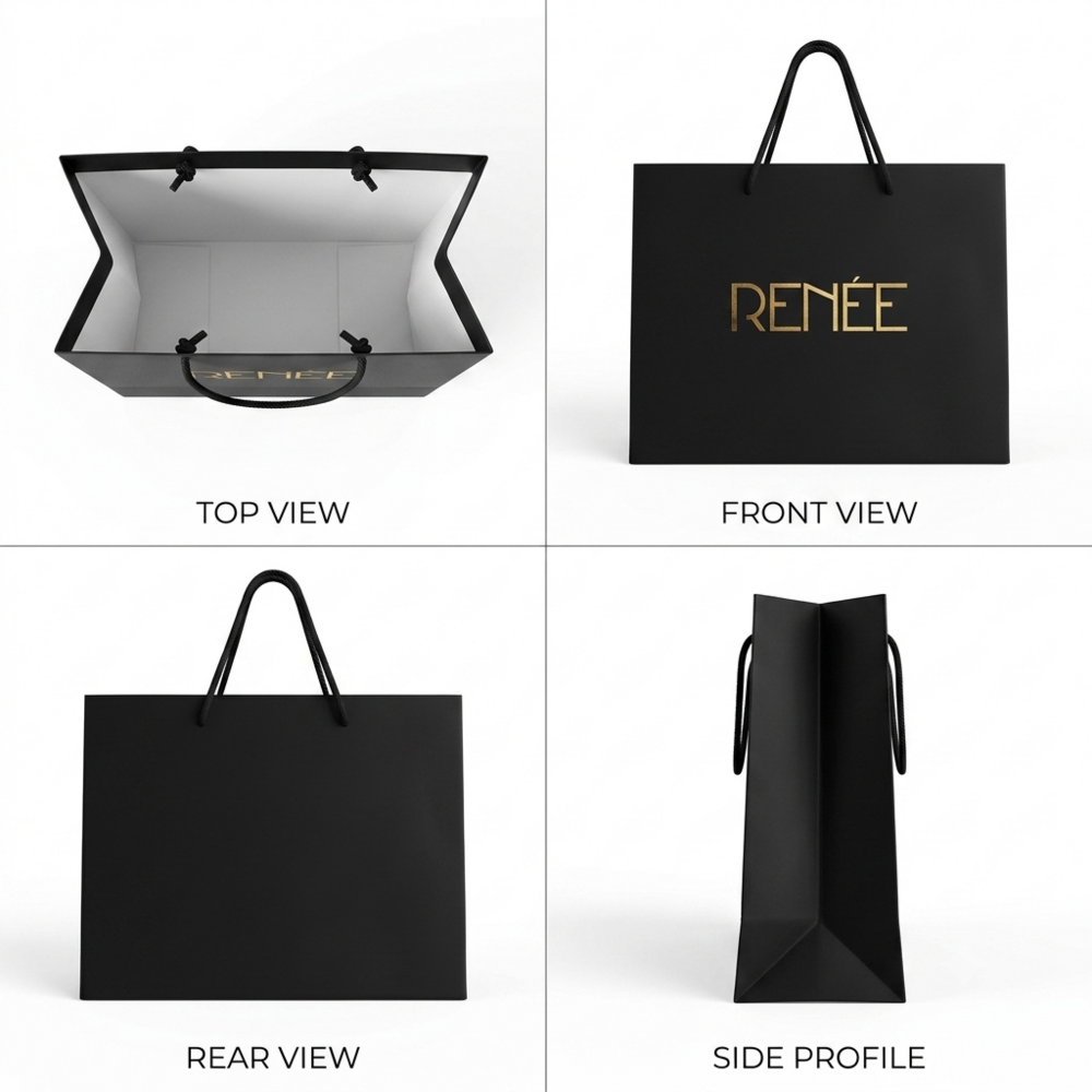 80 GSM Black Paper Shopping Bag