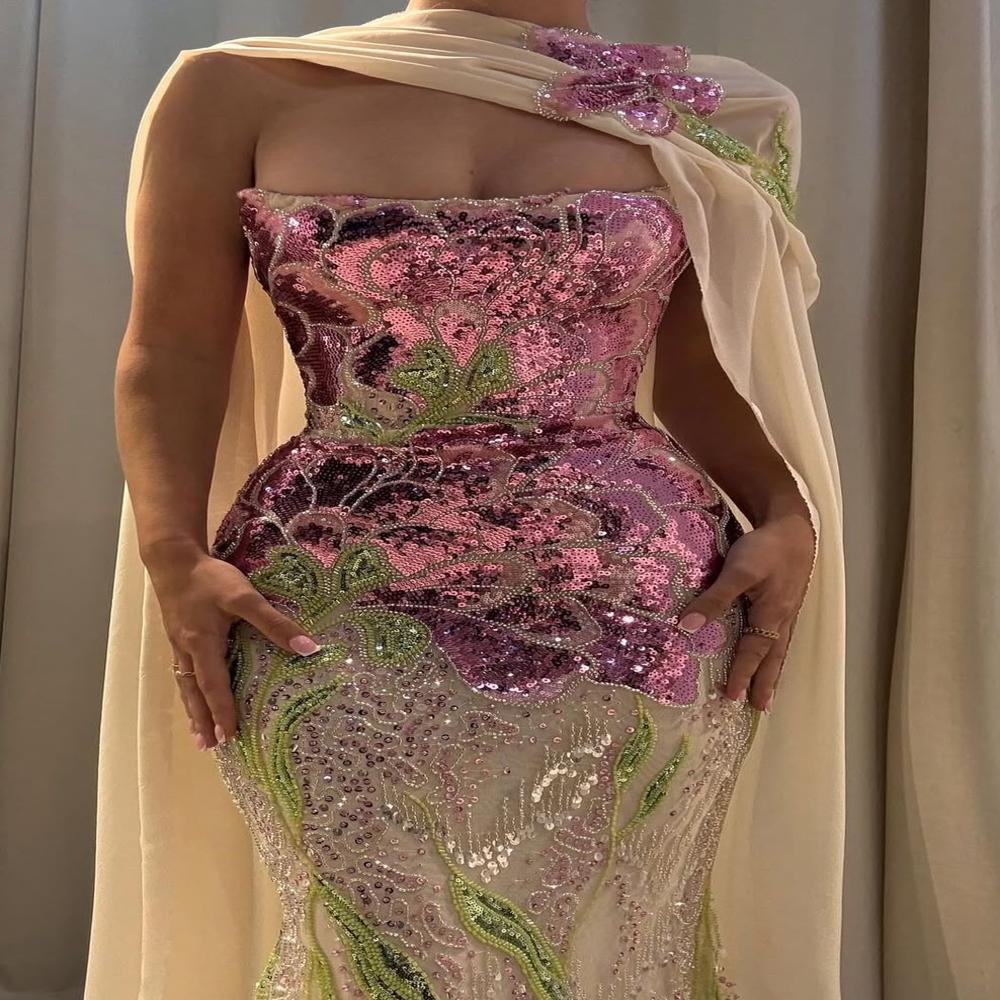 Pink Blossom Crystal Handwork Designer Corset Gown
