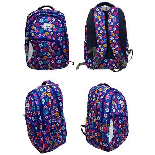002 Blue Printed School Bag