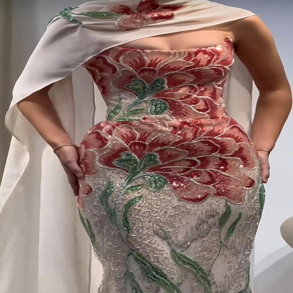 Scarlet Bloom Luxury Handwork Designer Corset Gown