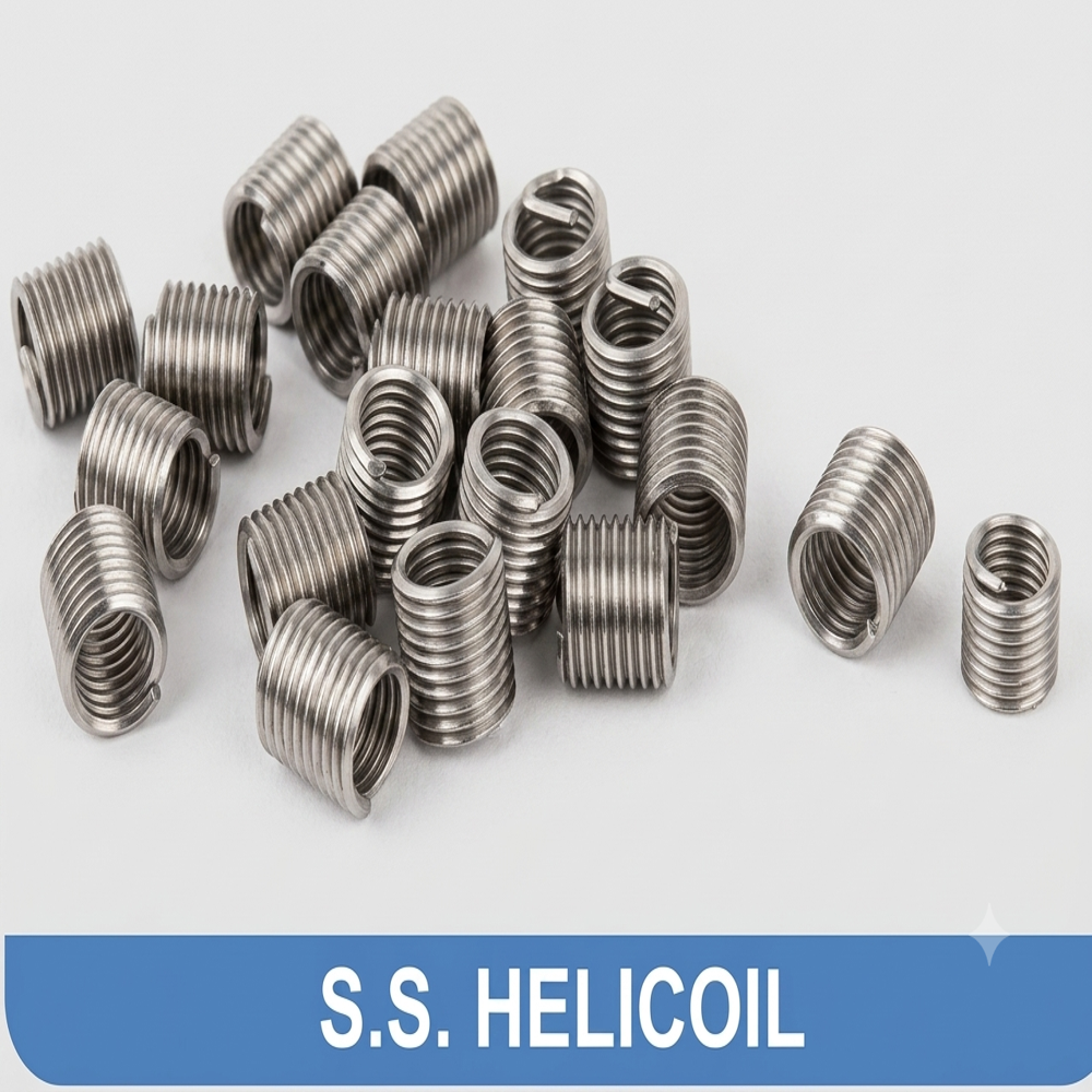Stainless Steel Helicoil - Usage: Thread Repair And Restoration Reinforcement Of Tapped Threads Automotive Components Aerospace Equipment Industrial Machinery Engineering Applications Electrical & Electronic Equipment Marine Equipment Heavy-Duty Fastening Applications Maintenance And Repair Operations