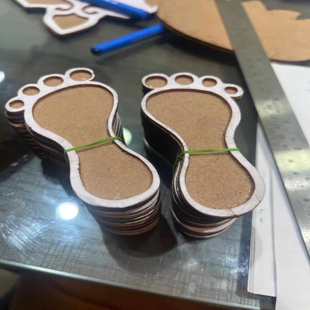 4inch Rangoli Charan Pair