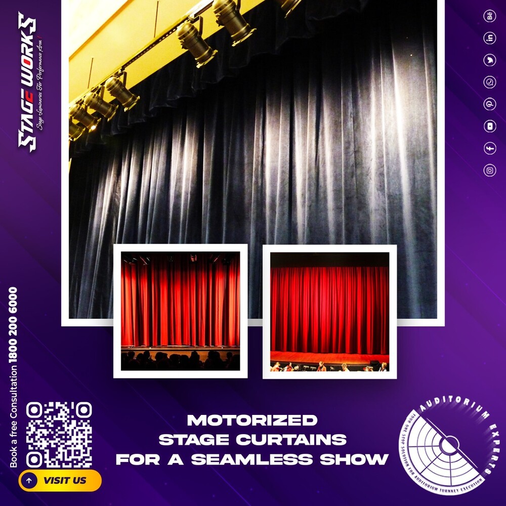 Motorized Stage Curtain for Auditorium