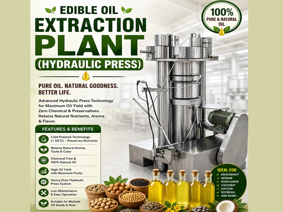EDIBLE OIL HYDRAULIC PRESS EXPELLER MACHINE