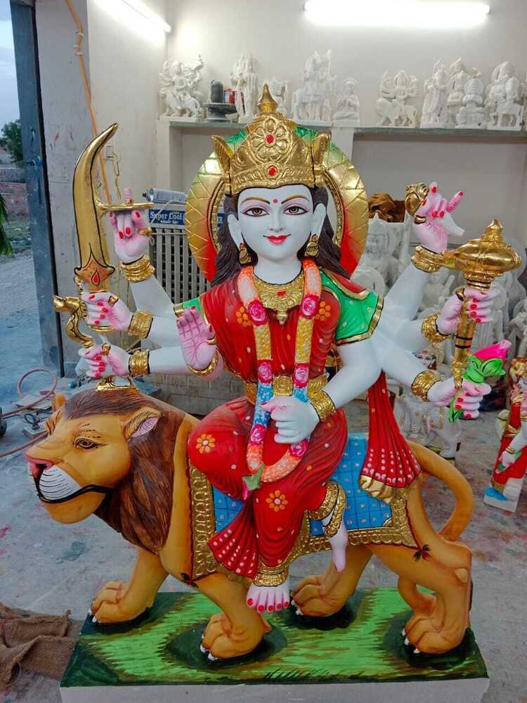 White Marble Durga Maa Statue