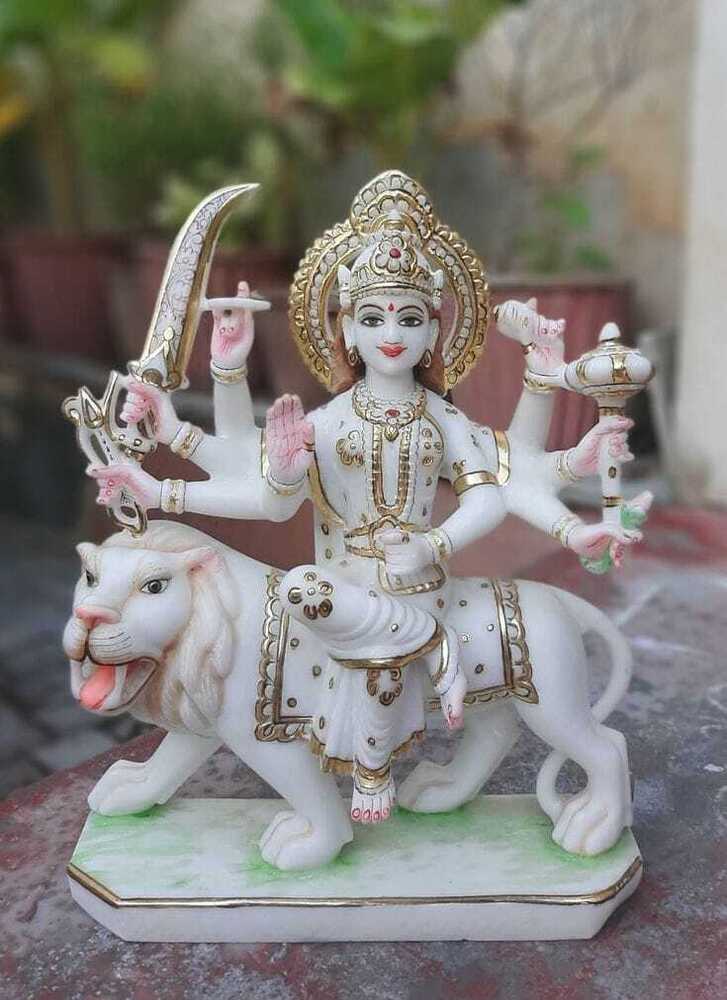 White Marble Durga Maa Statue