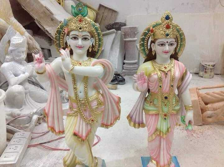 Radha Krishna Marble Statue