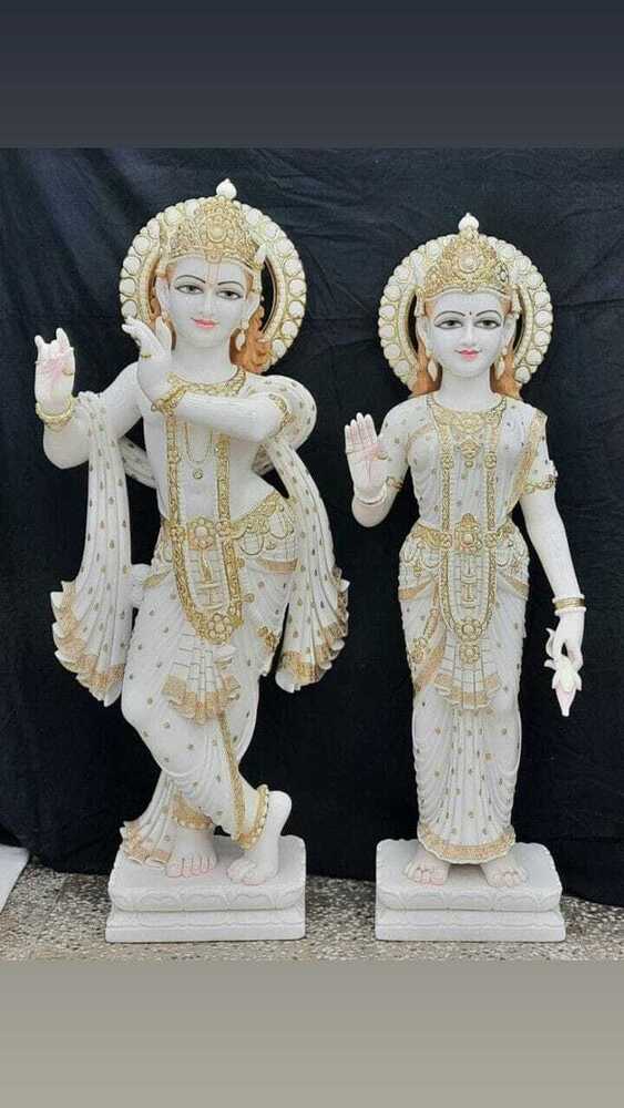 Eternal Marble Radha Krishna Statue