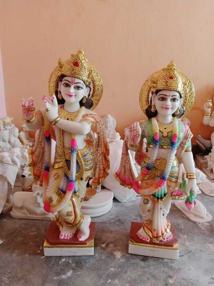 Designer Marble Radha Krishna Statue
