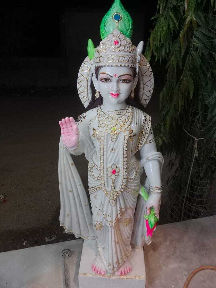 White Marble Radha Krishna Murti