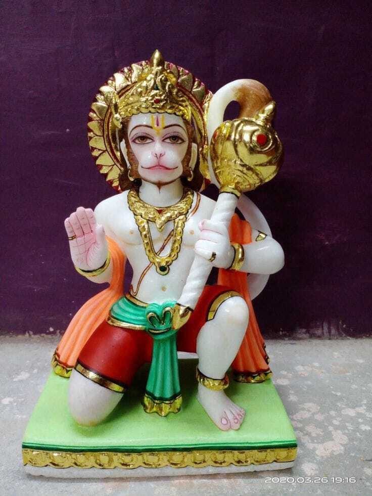 Gada Dhari Marble Hanuman Statue