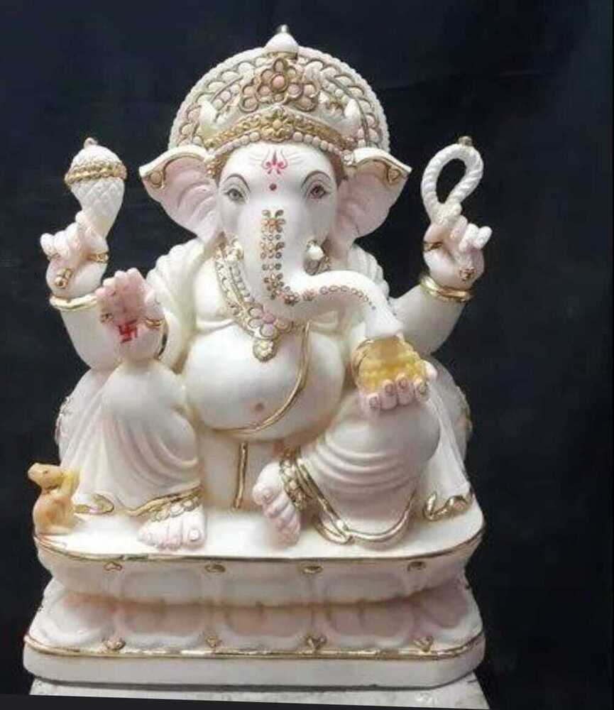 Traditional Marble Ganesh Ji Statue