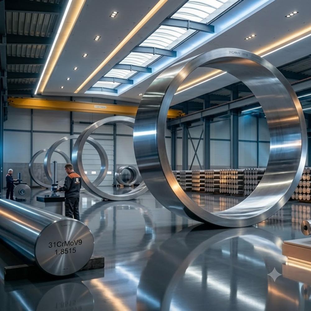 31CrMo12 1.8515 Nitriding Steel Forgings for Mining, Wind Energy Machinery Gear Extruder Shafts, Cylinders, Rings Spindles