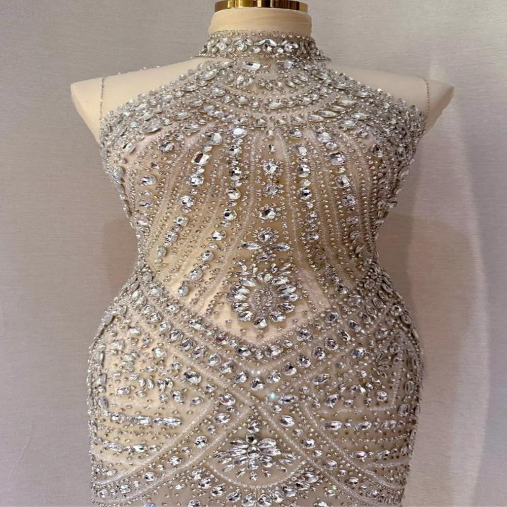 Royal Crystal Elegance Handwork Designer Halter Gown
