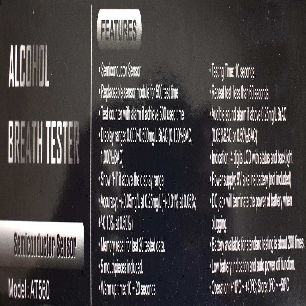 ALCO TEST. AT-560 without alcohol breath analyser