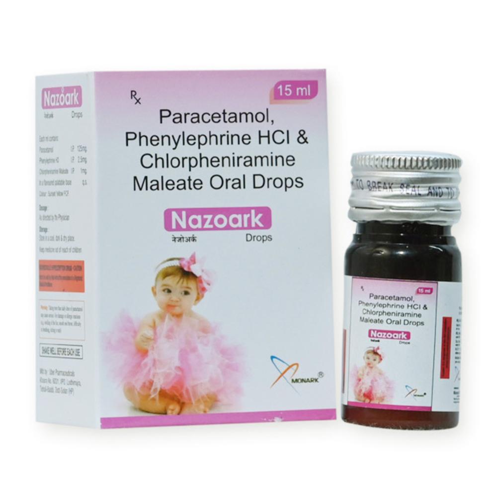 Paracetamol Phenylephrine Hcl And Chlorpheniramine Maleate Oral Drops - Brand Name: Nazoark