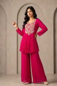 Aline Bead And Mirror Work Kurti Set With Pant