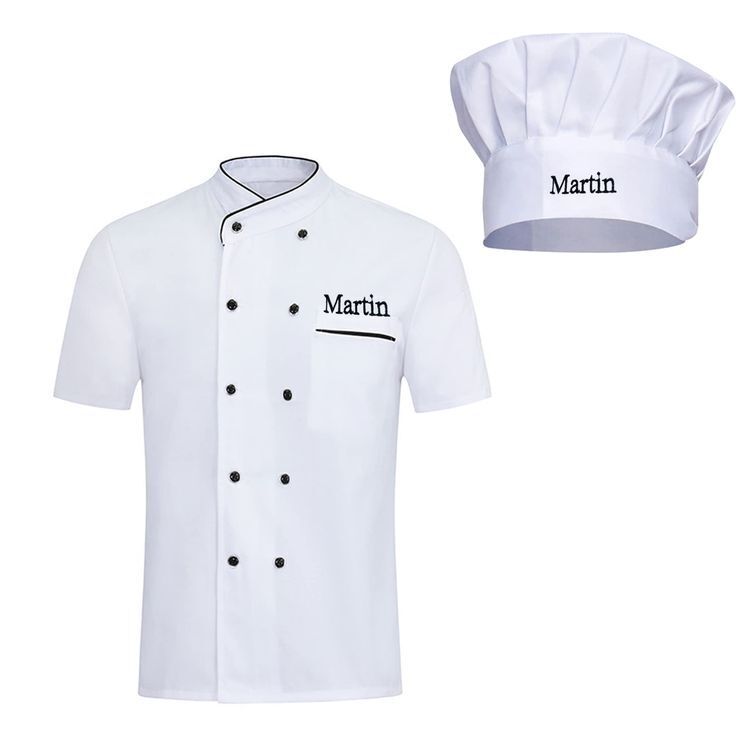 Personalized Chef Short Sleeve Coat With Hat