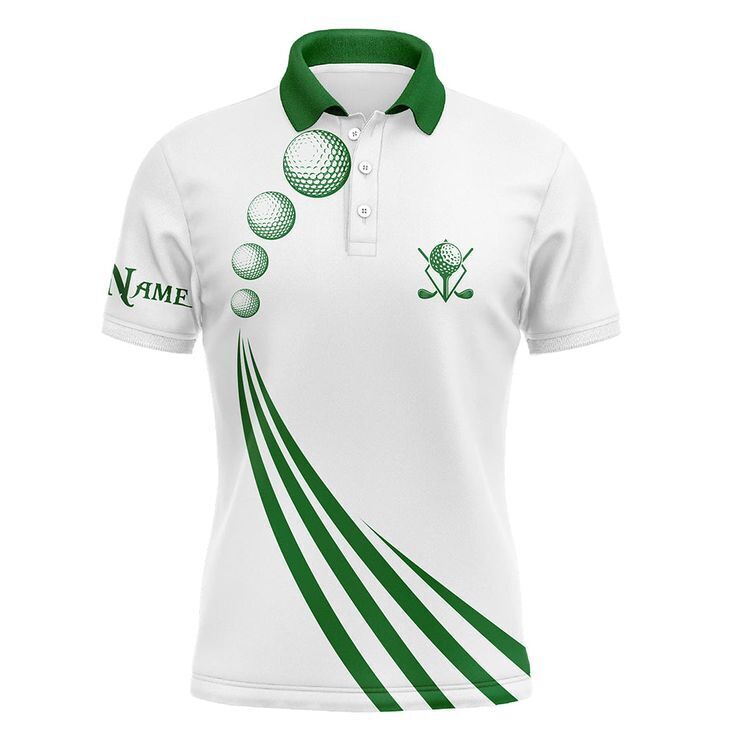 Green And White Polo Golf T-Shirt