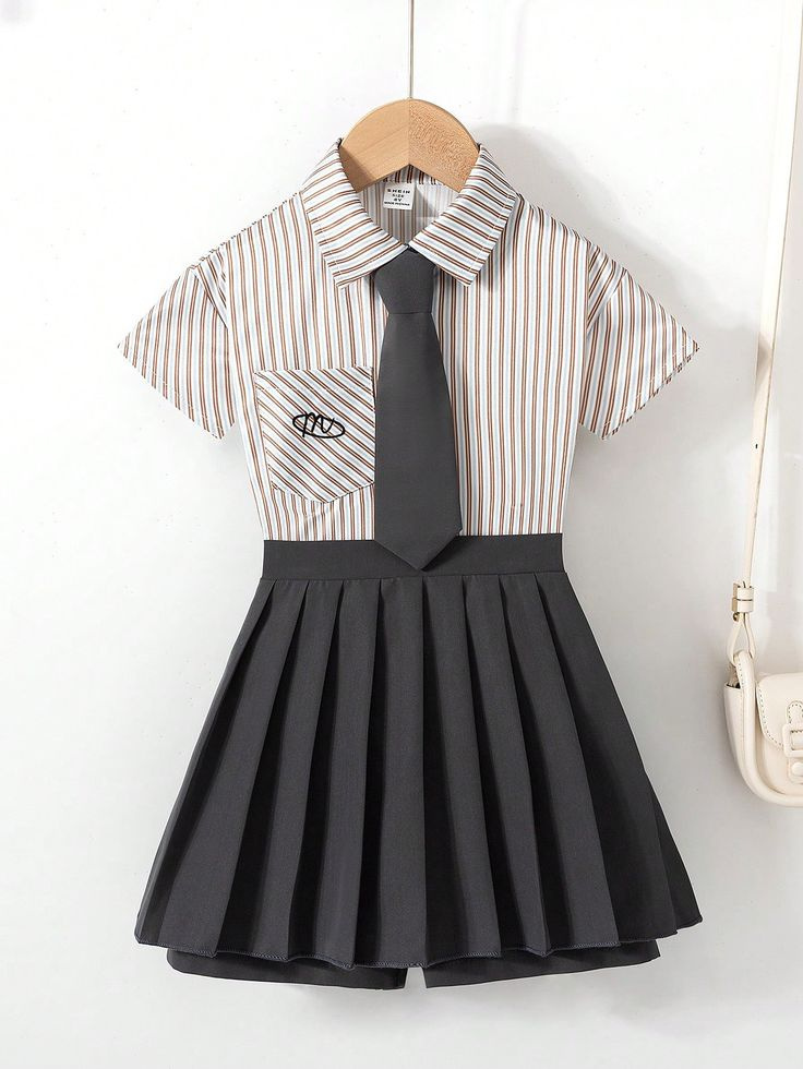 2 Pcs Young Girl School Uniform