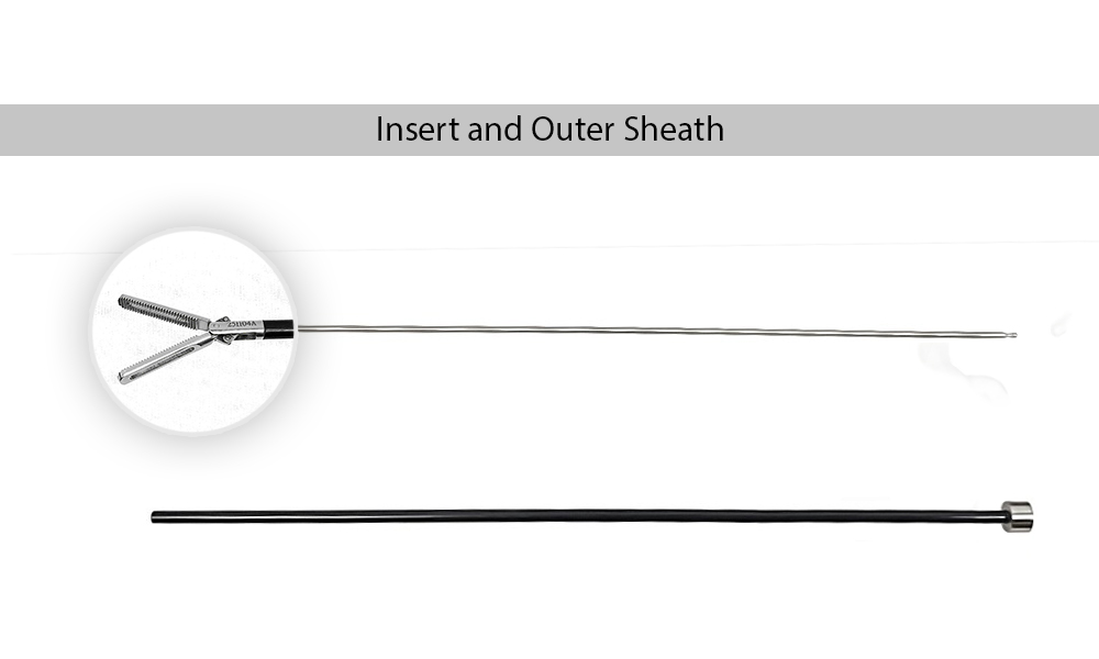 Bowel Grasping Forceps 5mm, 33cm with Ratchet Handle