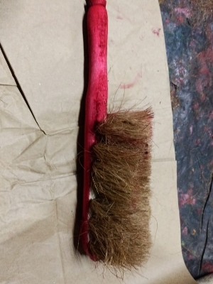 Wooden Handel Coir Banister Brush - Bristle Color: Red