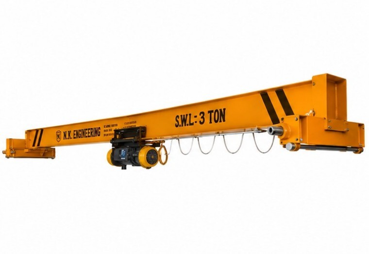 3 Ton Single Beam Eot Crane - Yellow, 20m Span, Electric Hoist, Anti-corrosive Coating, Overload Protector