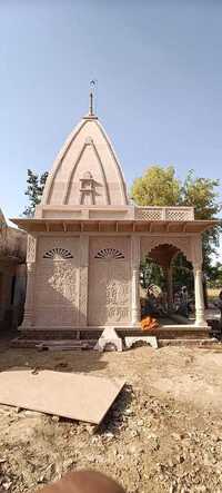 Polished Carving Pink Sandstone Temple