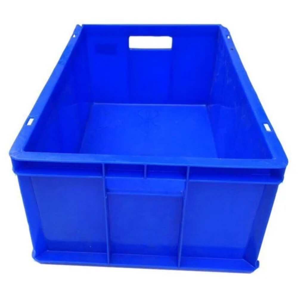 Plastic Storage Crate - Pp Material, 40x20 Inch, Blue Color | 80 Kg Load Capacity, Stackable, Versatile, Nestable, Easy To Clean
