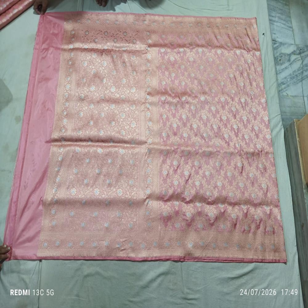 Pure katan silk handloom sona rupa jaal Lavender saree.  