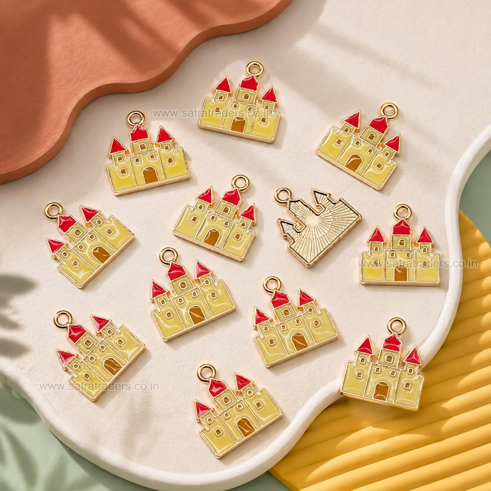 Enamel Fairy Tale Castle Charms | Size : 18mm | Qty : 10pcs | CHE215