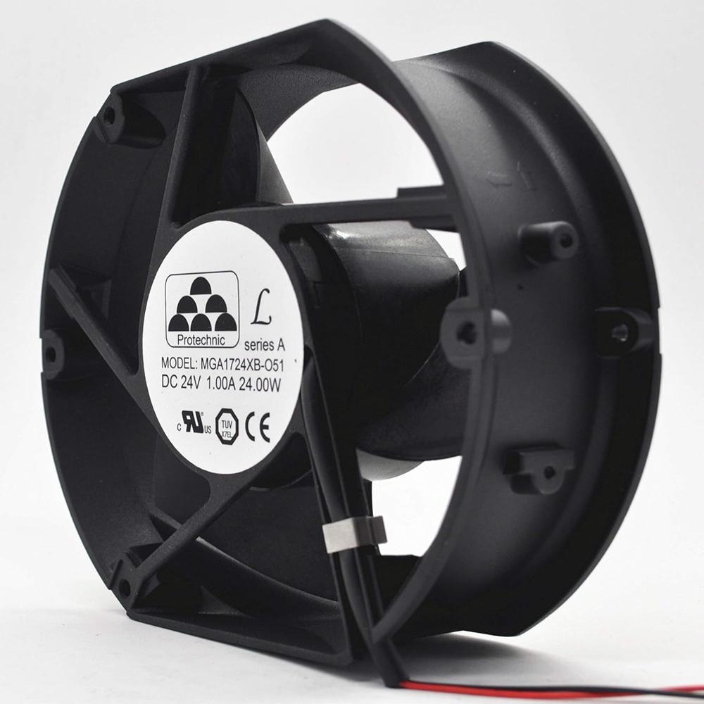 PROTECHNIC MGA1724XB-O51 24V DC 24W 1.00A 17251mm Ball Bearing Industrial Axial Cooling Fan