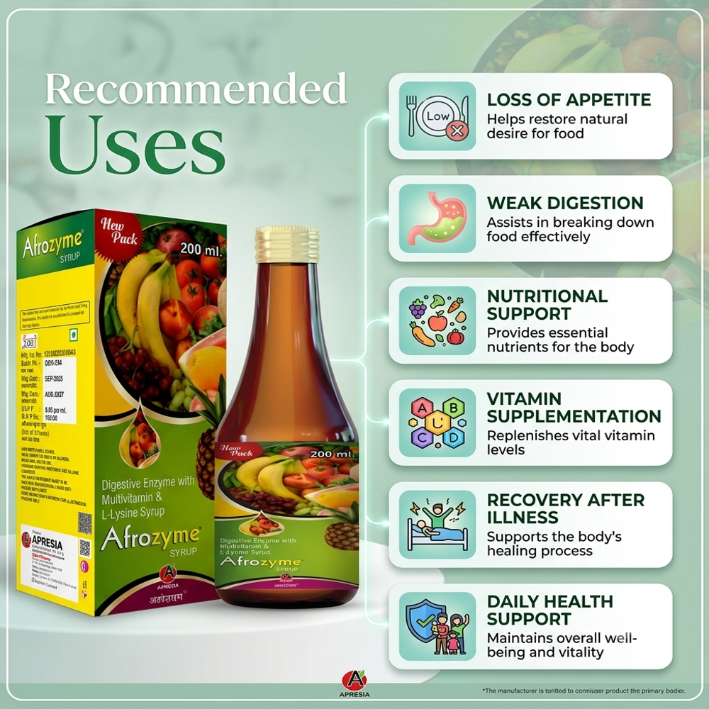 Afrozyme Syrup - Ingredients: Fungal Diastase
