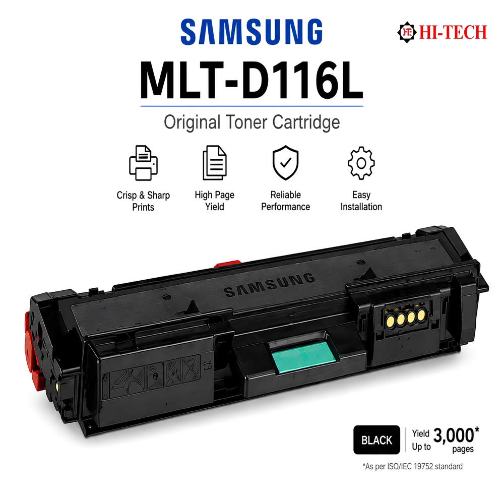 MLT D116L Samsung Original Toner Cartridge For M2625, M2625D, M2626, M2675, M2675FN, M2676, M2825, M2825DW, M2825ND, SL M2826, SL M2875, SL M2876, M2876ND, M2875FD, M2875FW