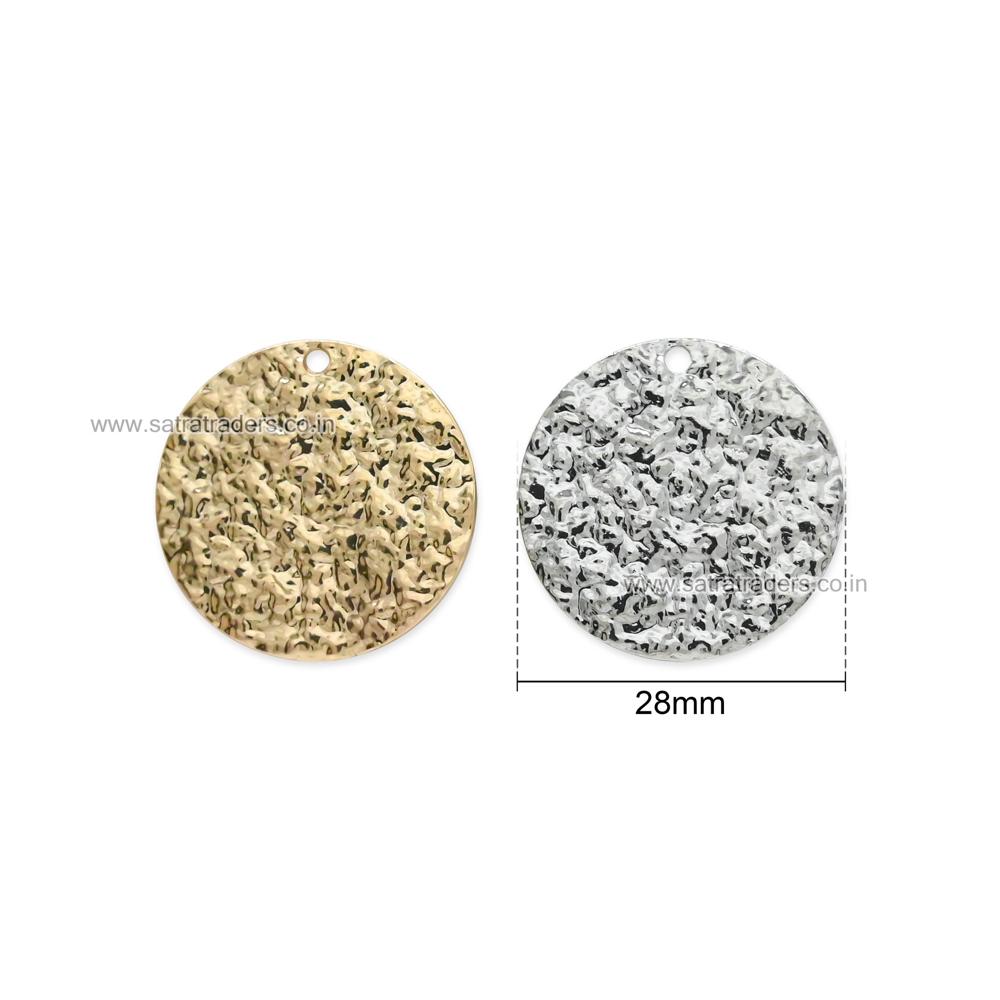 Alloy Textured Charm 28mm