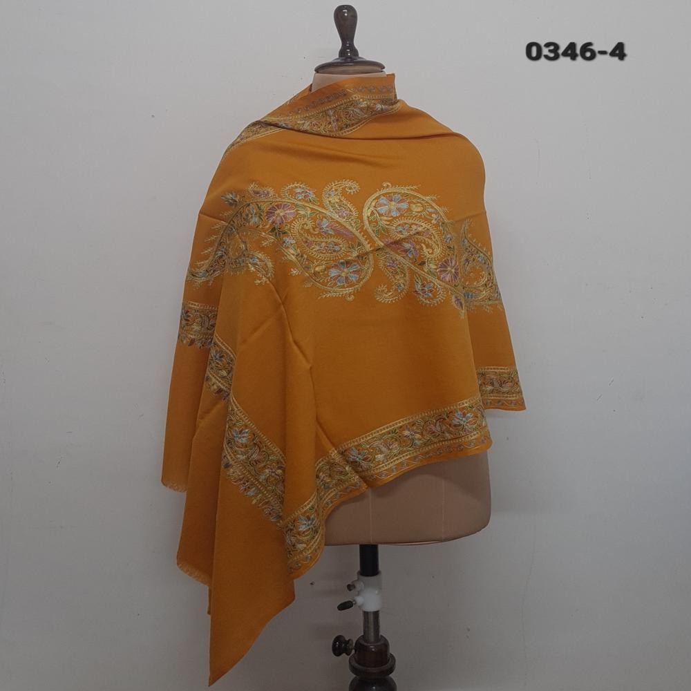 Pure wool 4 side embroidered border and paisley stoles