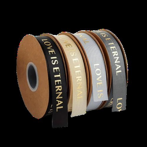 Custom Gold Embossed ribbon with Name Customized Logo