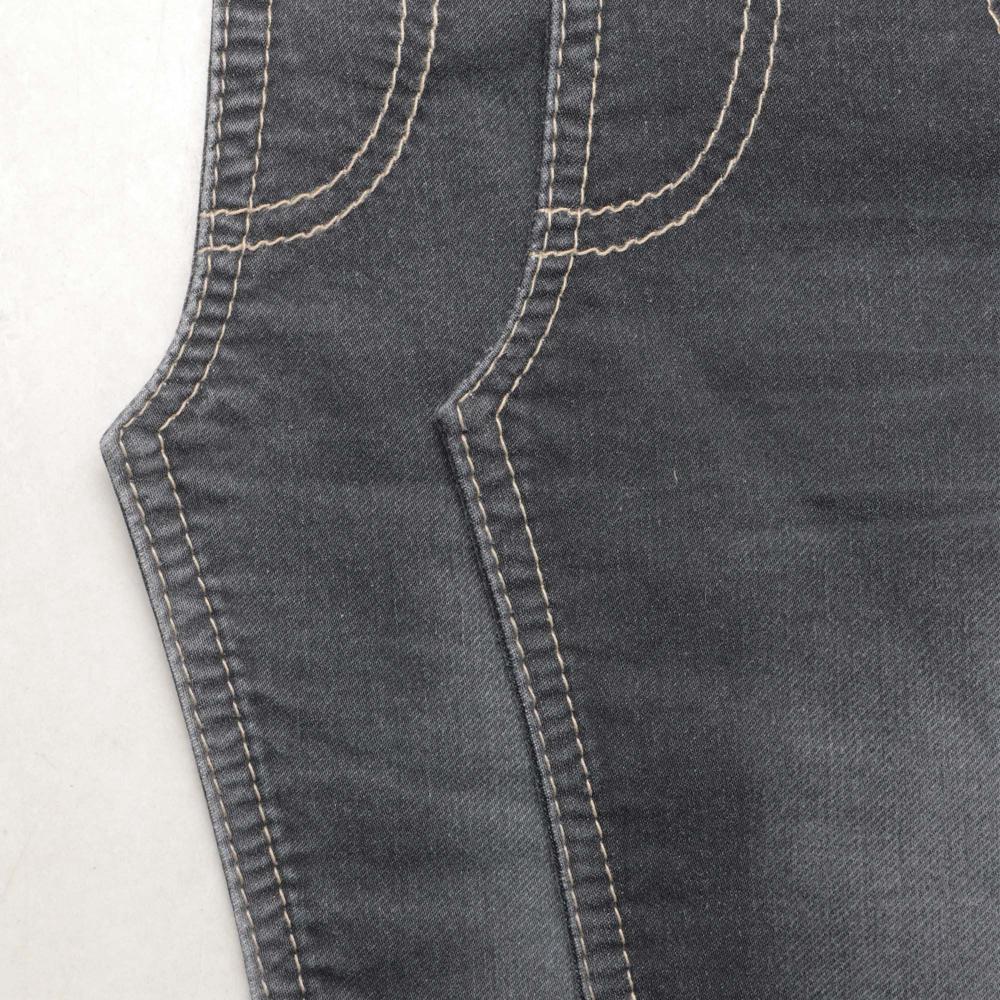 13.5 Ounce Black Cotton by Cotton Knitted Lycra Sulphur Denim Fabric