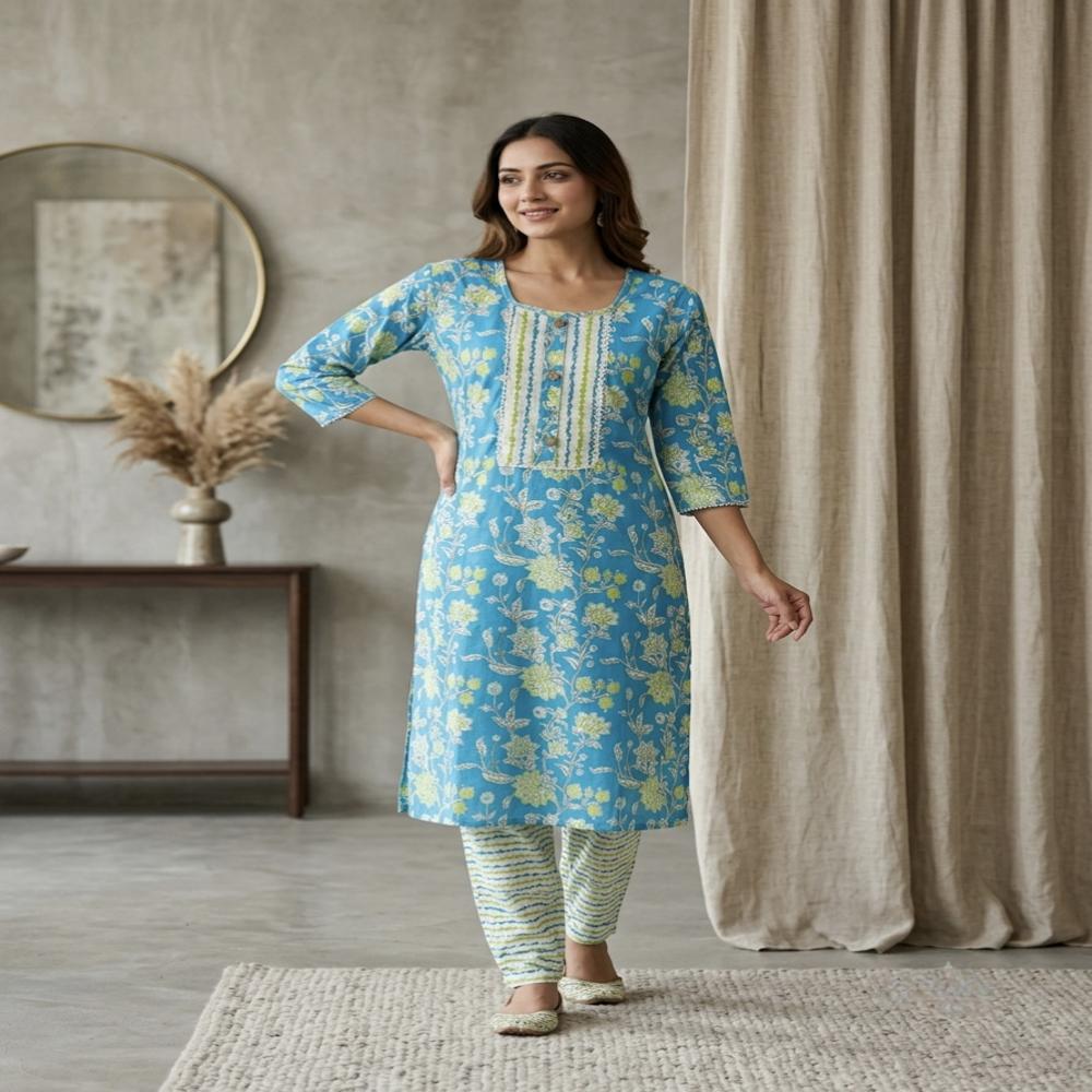 Cotton Kurti pant set