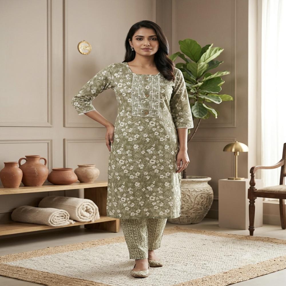 Cotton Kurti pant set