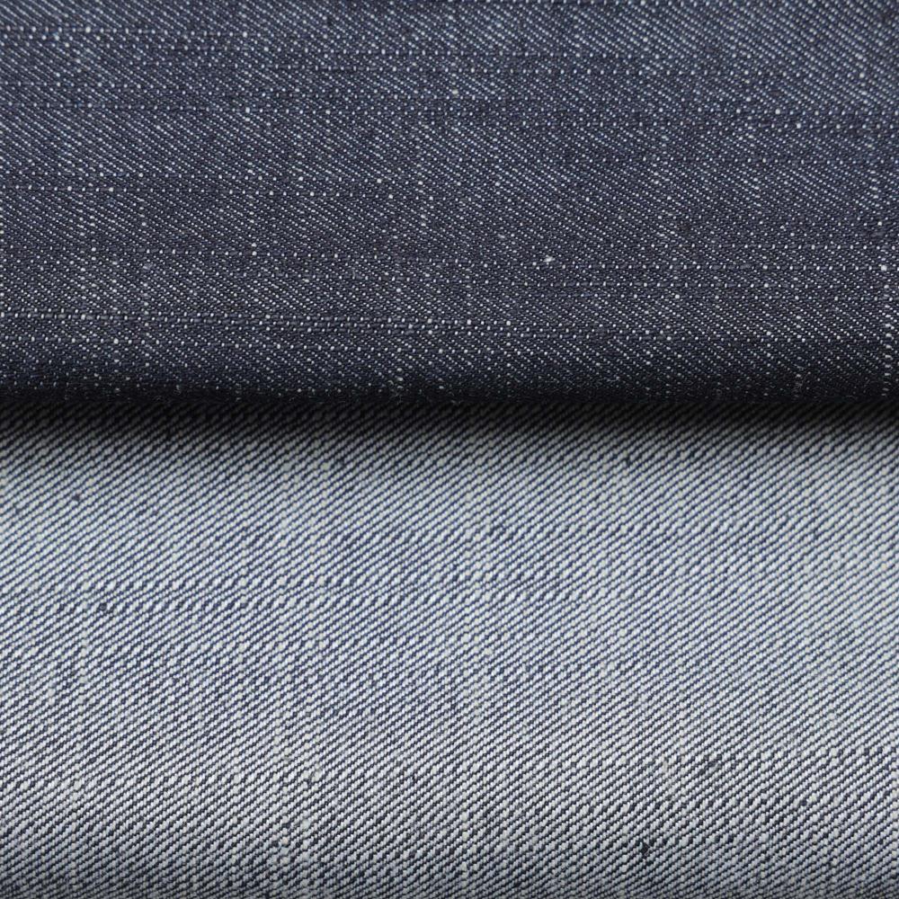 14 Ounce Cotton By Cotton Cross Slub Denim Fabric - Attributes: Washable